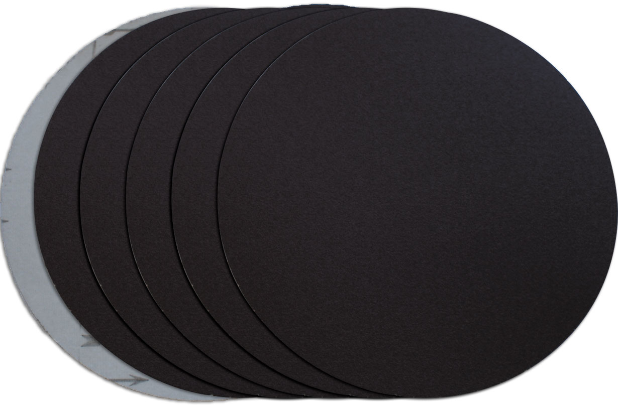 Диск шлифовальный на велкро основе P150, 230мм /без отв., черный, 5 шт.